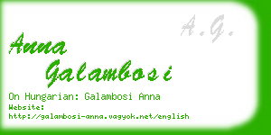 anna galambosi business card